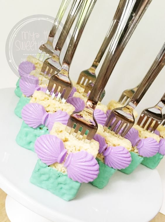 Mermaid Rice Krispie Bars