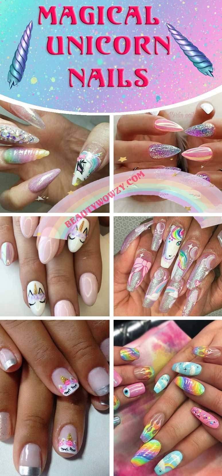 Pastel Rainbow Unicorn Nails | Acrylic Nails - YouTube