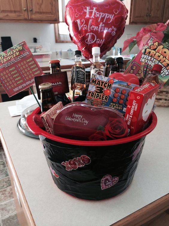 Valentines Gift Basket For Him Ideas