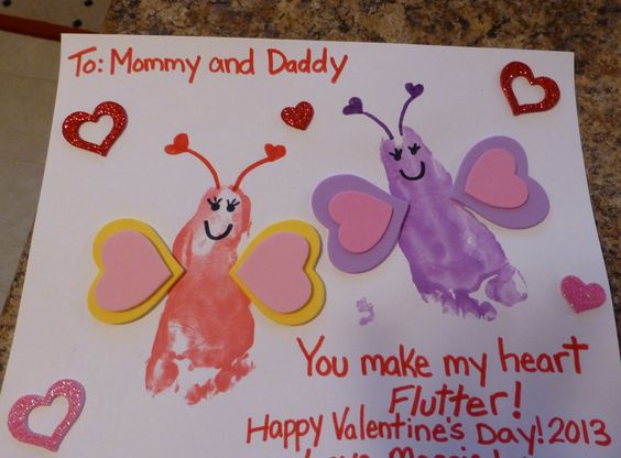 Easy footprint butterfly craft-great for Valentine's Day