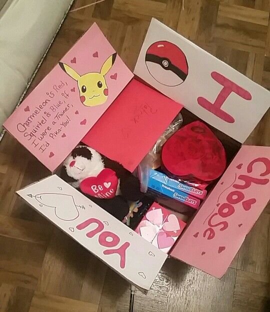 Valentines day pokemon themed care package