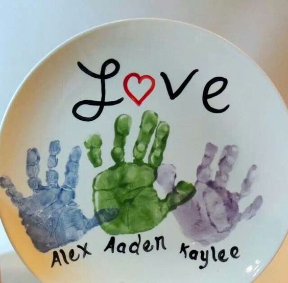 Valentines Day Handprint Plate